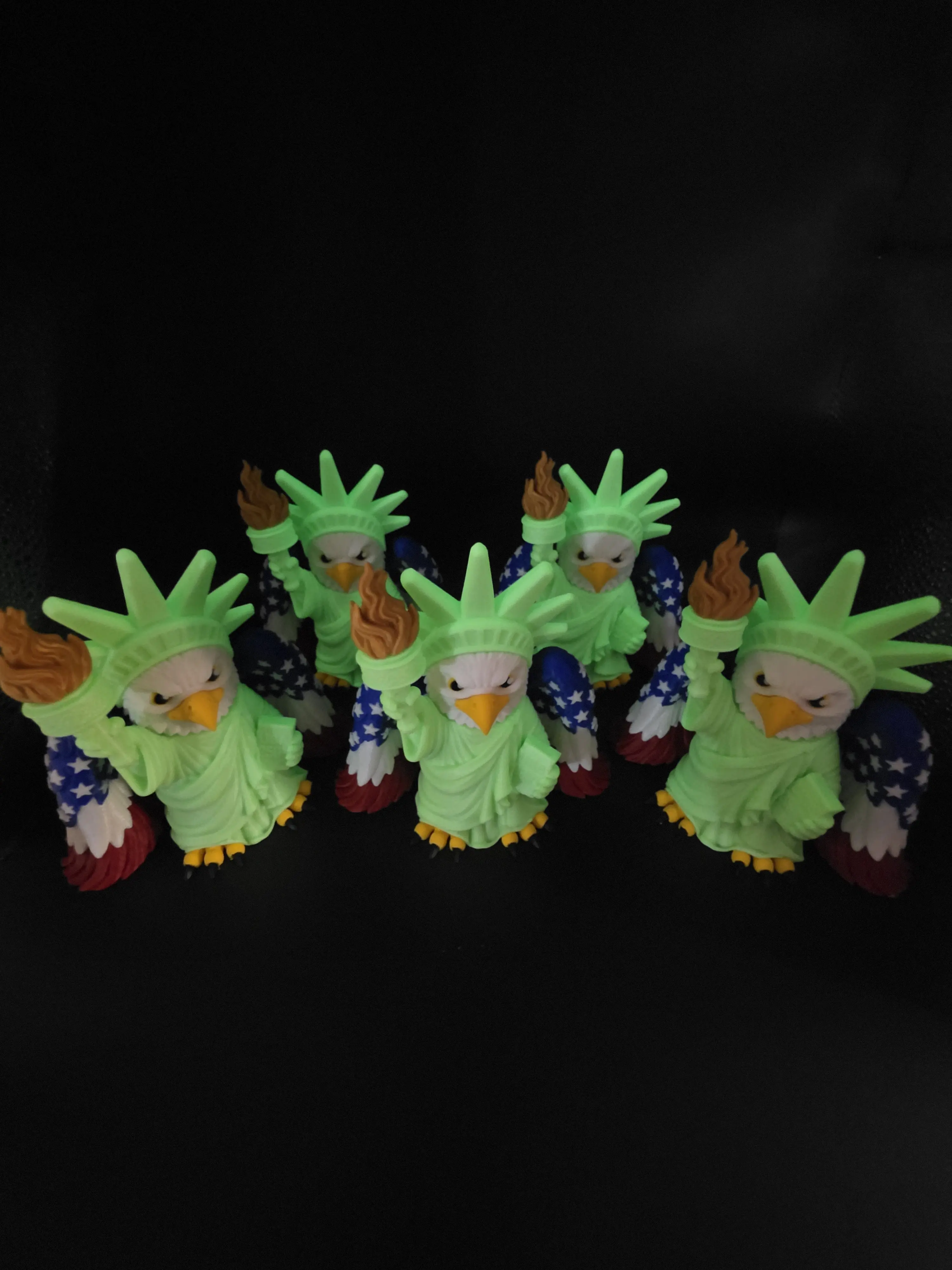 Glow in the Dark Bald Eagle Statue of Liberty Figure - America 250 Patriotic Collectible