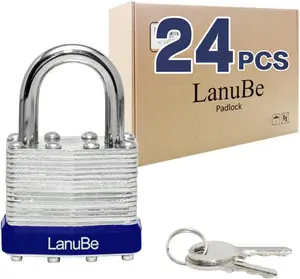 Lock Laminated keyed Padlock (1-9/16", 40mm), keyed Alike Locks, Normal Shackle, Pack of 24