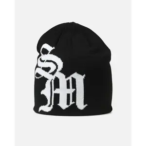 Saint Morta Monogram Fold Beanie Black
