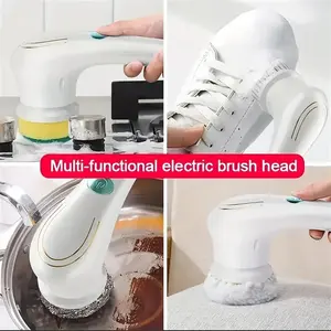 Five in One Multifunctional Electric Cleaning Brush for Bathroom Washing and Kitchen Cleaning Tools NONE