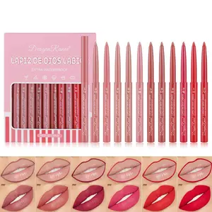 12Pcs Nude Matte Lipstick, Waterproof Lipstick,Matte Lip Liner Set,Nude Matte Lip Liner and Lipstick Makeup Set,Crayon Lip Liner Longwear and Pigmented Lip Pencil 24 Hour Waterproof Matte Lipstick with a Matte Finish Color Cosmetic Lip Care Lipgloss