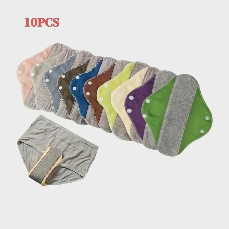 Basic Reusable Leak-Proof Incontinence Nursing Pads Set (4/6/10 Pcs), Washable Graphene-Blend Fabric Liners, Soft Water Absorbing Pads for Seniors, Eco-Friendly Overnight Care, Easy to Refresh
