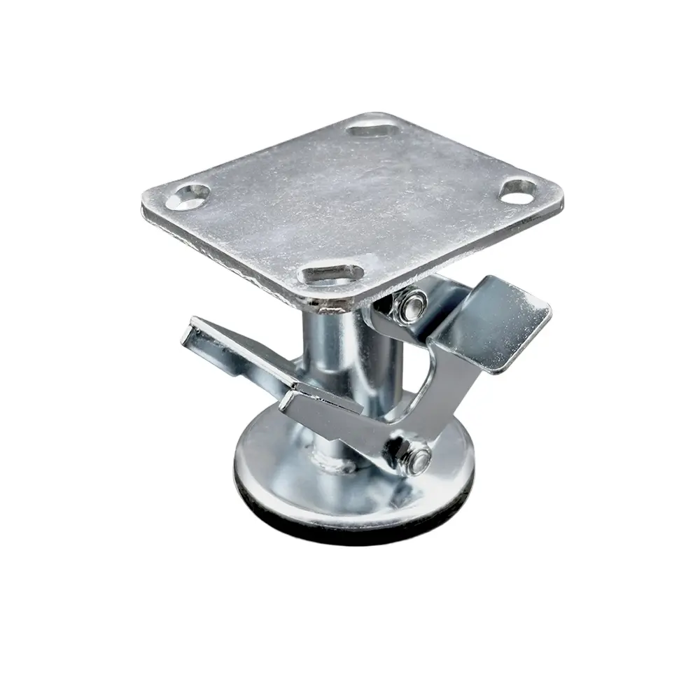 Service Caster SCC-SSFL400DP 4 in. Stainless Steel Double Pedals Floor Truck Lock with Plate Mount, Square Base Top Plate