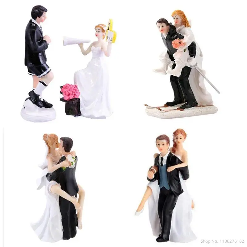 Wedding Cake Toppers - Romantic Bride and Groom Couple Figurines, Funny Dolls for Wedding Cupcake Decoration (Classic Novelty Toy for Hobbies)