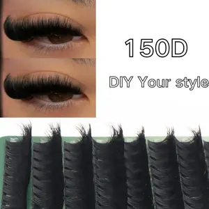 168 pcs DD-Curl 10-18mm Mixed DIY Eyelash Extension, Soft, Dense, Gentle Individual Lashes, 3D Fluffy & Natural, Green Base Card, Easy DIY Lashes, 8D Mink Lashes 150D Natural Eyelash Extension, DIY Lash Cluster, Suitable For Travel, Beginners, Daily Wear