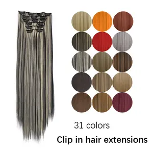 Mystique hair 24 Inch 6 pcs Clip-in Synthetic Hair Extensions, Fluffy & Bouncy, Natural Shine Hairpieces for Women & Girls, Instant Length & Volume, Easy Clip-On, Everyday Glam & TikTok Hair Transformation, Cosplay & Special Occasions, Trend 2026
