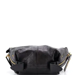 Pre-owned Dior Leather Shoulder Bags Christian D Journey Bag Macrocannage Quilt Calfskin Small by Rebag