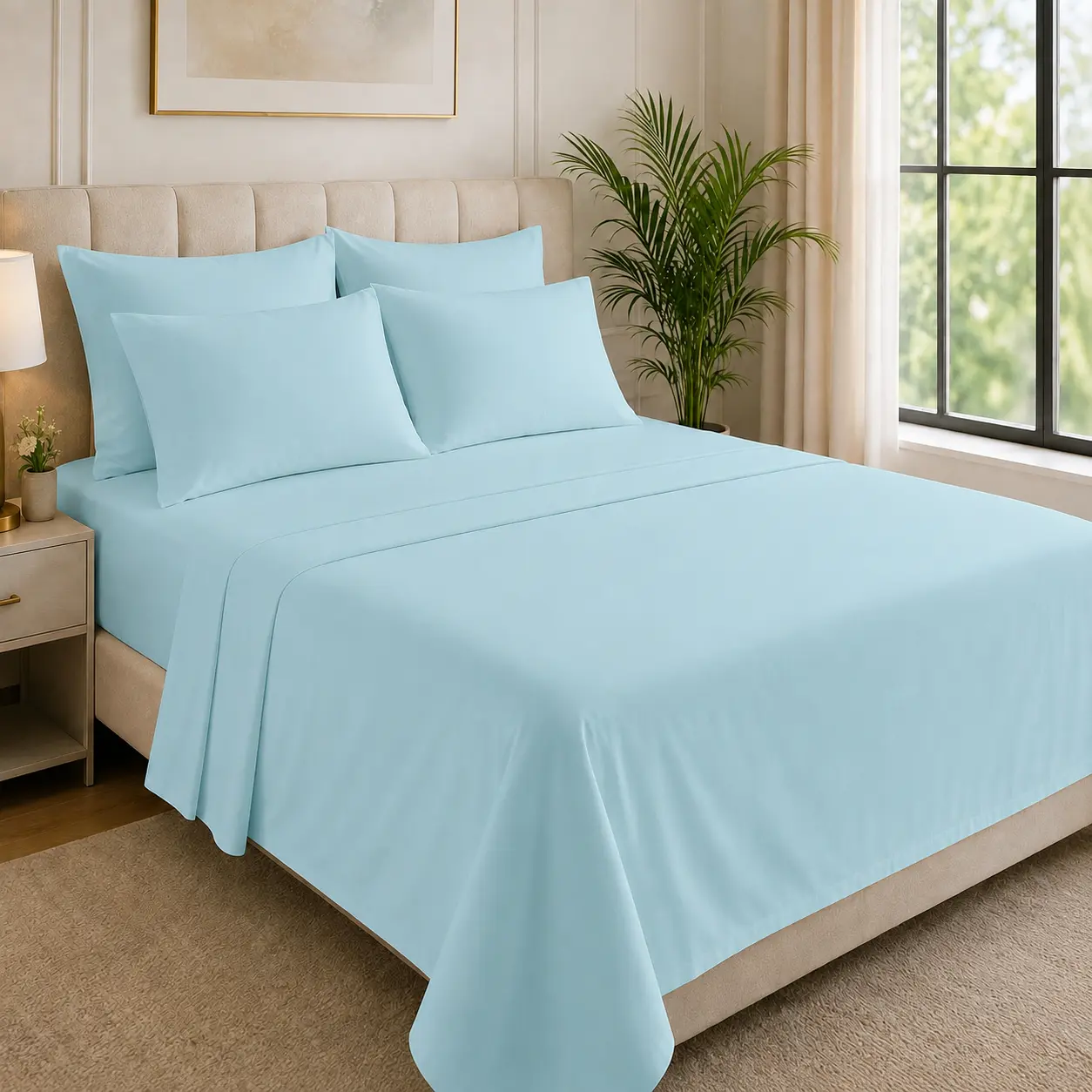 Luxurious 6pc Premium Breathable Cooling Sheet Set Silky Bedding