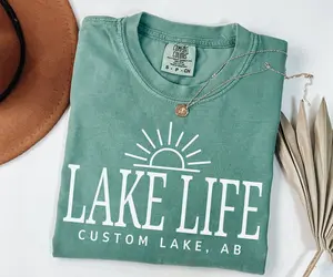 Custom Lake Life Shirt, Personalized Lake Tshirt, Lake House Gift, Lake Lover Shirt, Lake Camping Tshirt, Lake Vacation Tee, Summer Shirt-1