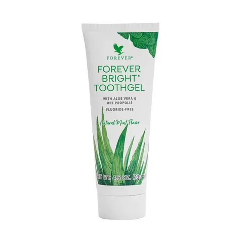 Forever Bright Fluoride-Free Toothgel with Aloe Vera, Shea Butter, Propolis, Bee-Derived Benefits, Mint & Spearmint - 4.5 oz Daily Oral Care Toothpaste