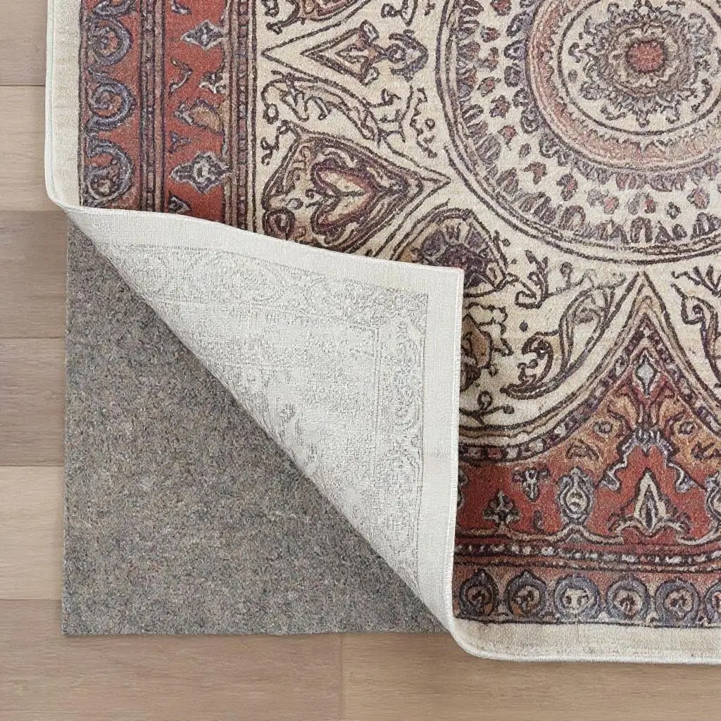 HomeRoots 521879 Rectangular 2'x3' Gray Synthetic Reversible Non-Slip Durable Rug Pad, Cut-to-Size Underlay for Enhancing Flooring on Various Flooring Types, Ideal for Living Rooms, Enhance Flooring, 2' X 3'