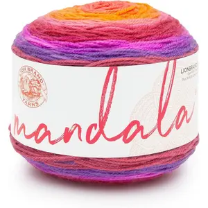 Mandala DK Lightweight Yarn for Knitting, Crochet, and Crafts, Andorian, 1 Pack, Self-Striping Acrylic Fiber for Baby Blankets, Multicolor Shawls and Variegated Cardigans