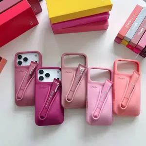 [Full Set] Rhode Phone Case with Lip Gloss Holder – Lipstick Included Beauty Case for iPhone 17 16 15 14 13 12 11, Gift for Her