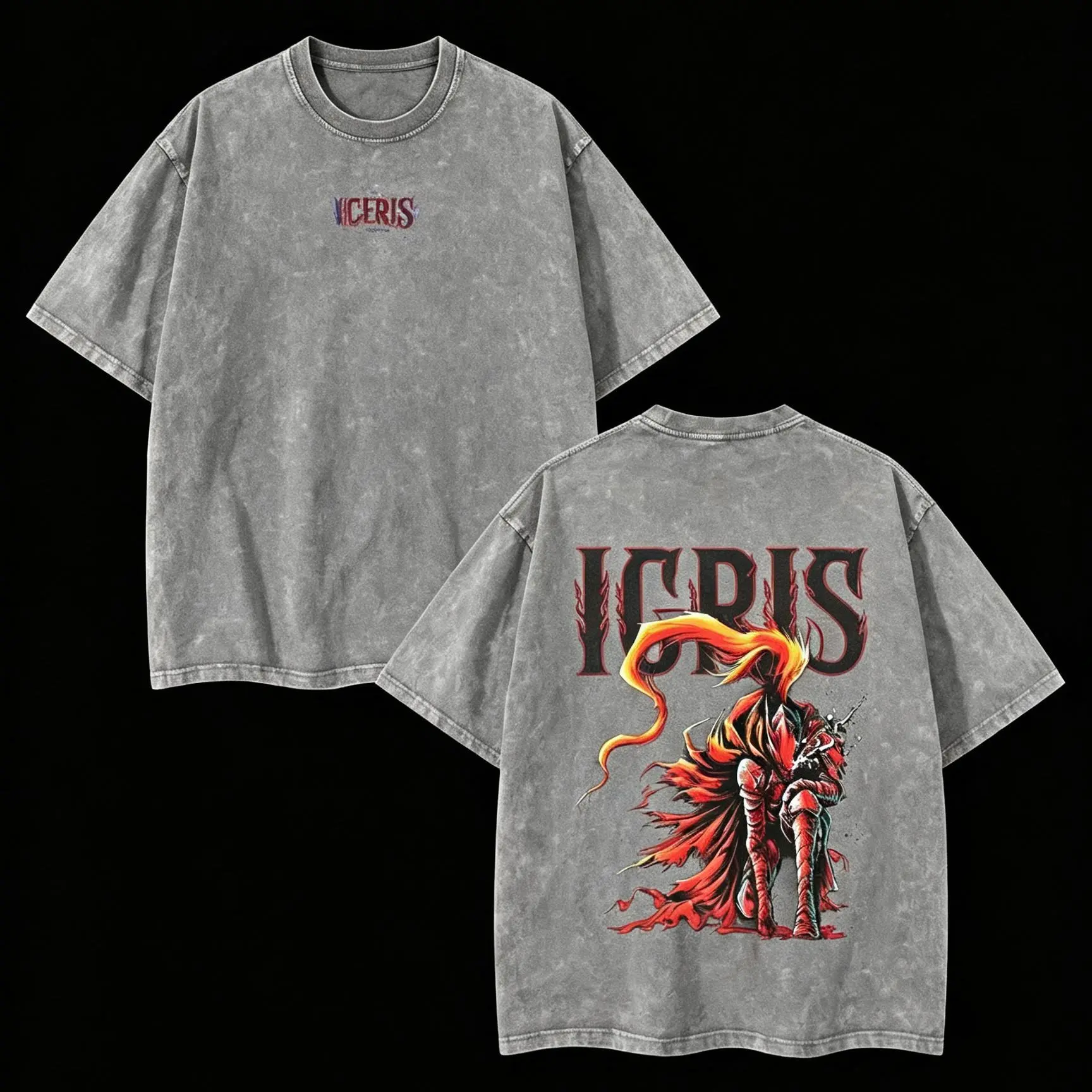 [HM]Igris Anime Shadow Knight Fan Gift Igris Inspired Tee,Vintage Anime Gothic Streetwear Washed Shirt for Men & Women, Absolute Loyalty Streetwear,mundo jin-woo,acid gymwear merch,anime fan bleach merchandise,unisex retro anime lover,manga movie