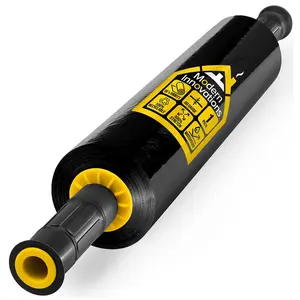 Modern Innovations 15 Inch Black Stretch Wrap Roll with Handles (1 Roll-1000 Feet) Heavy Duty Shrink Wrap for Moving, Packing Supplies for Wrapping Furniture, Industrial Plastic Pallet Cling