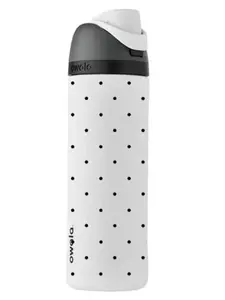 Owala 24/32oz White Polka Dot Stainless Steel Insulated Water Bottle – Leak-Proof Flip Straw Lid, Double-Wall Vacuum, Chic Minimal Design for Everyday Hydration