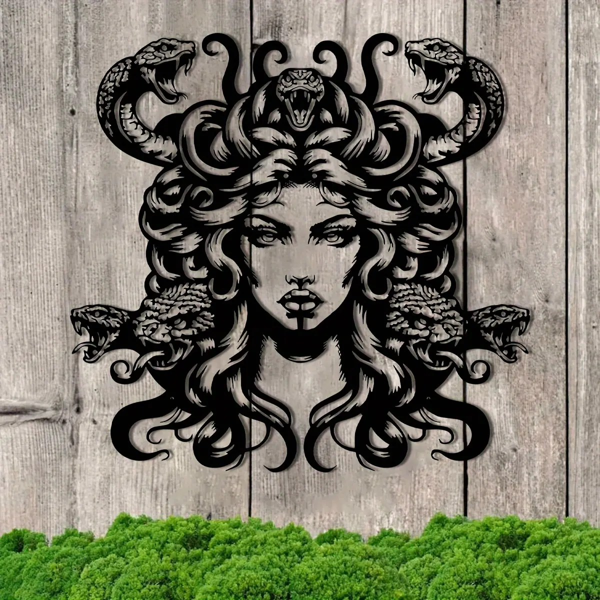 Medusa Metal Wall Art, Iron Geometric Snake Design, Home Balcony Decor Sculpture, Unique Moving Wedding Halloween Christmas Gift, Holiday Decoration