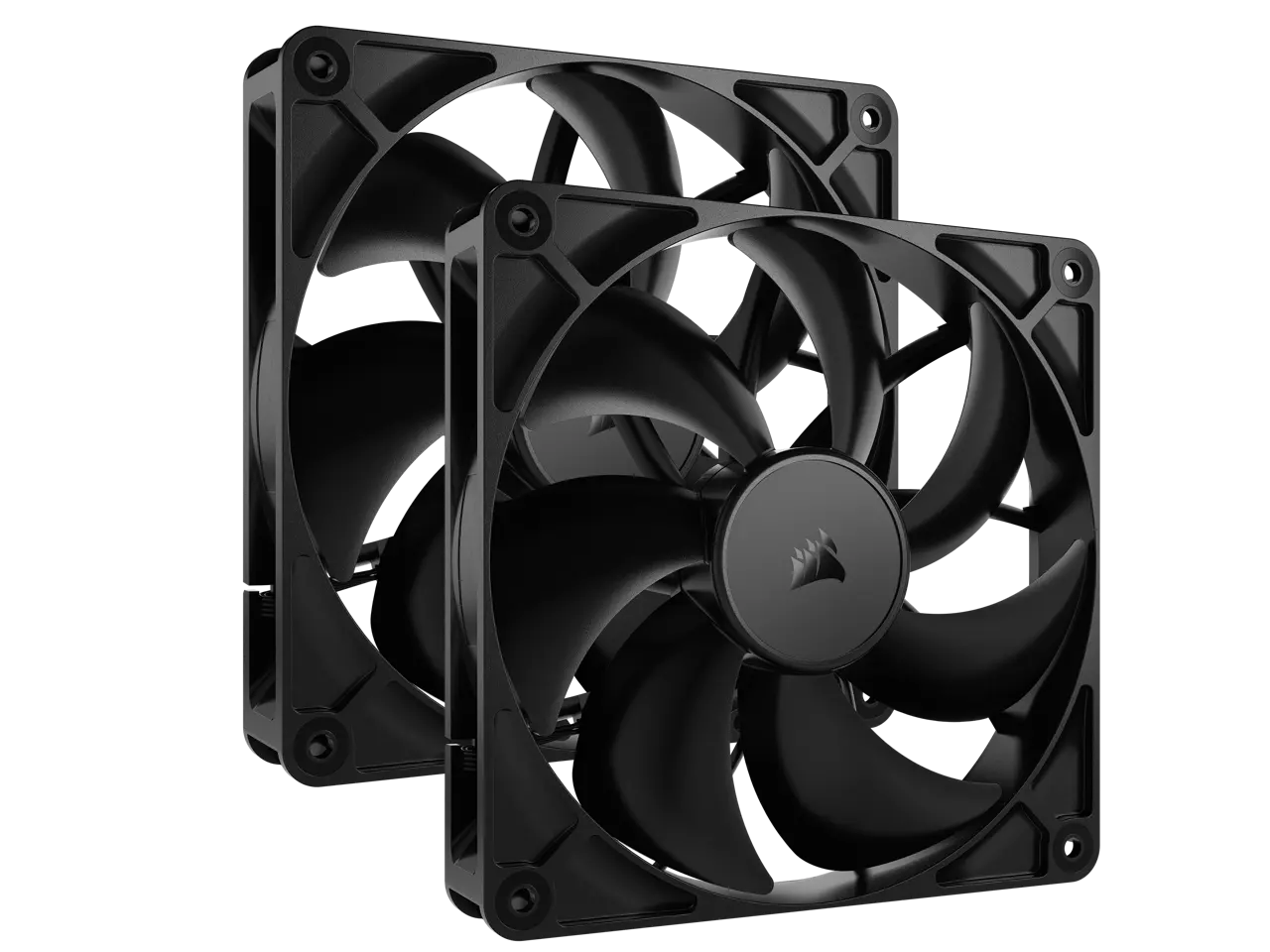 CORSAIR RS140 PWM 140mm Fans Dual Pack - Simplified Control - Daisy-Chain 4-Pin PWM Connection - Concentrated AirGuide Cooling - Magnetic Dome Bearing