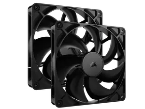 CORSAIR RS140 PWM 140mm Fans Dual Pack - Simplified Control - Daisy-Chain 4-Pin PWM Connection - Concentrated AirGuide Cooling - Magnetic Dome Bearing
