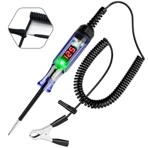 Test Light Automotive 3-120V DC LED Digital Circuit Tester with  Display, Auto Bidirectional  Tester, Electric Test Probe Pen for   Polarity Continuity