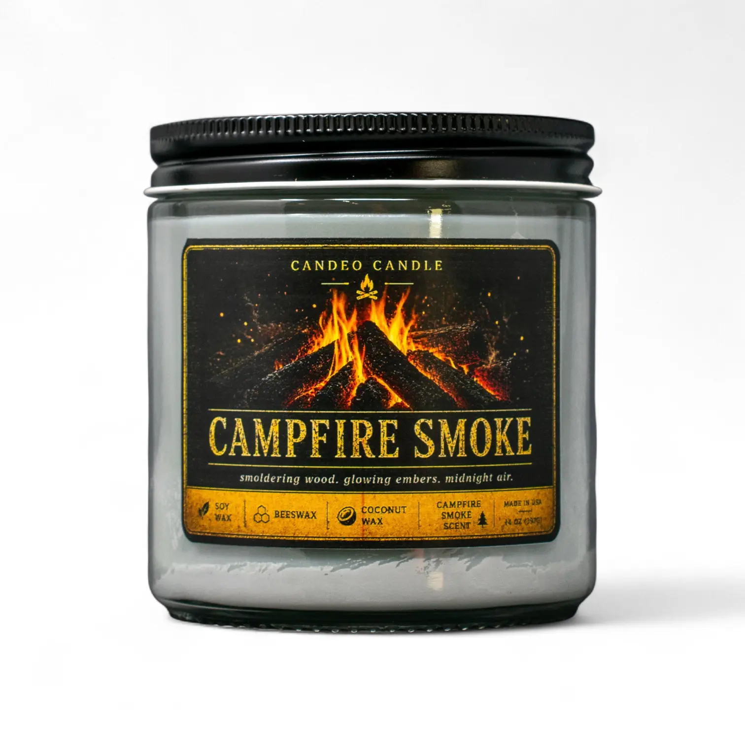 Campfire Smoke, 14oz Candle Jar