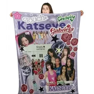 Katseye Beautiful Chaos Tour Flannel Fleece Blanket - Ultra Soft, Plush, Cozy, Warm, Lightweight, HD Print - Bedroom/Couch Decor, Teen Girl Gifts for Kpop Fans, Aesthetic Merch Style