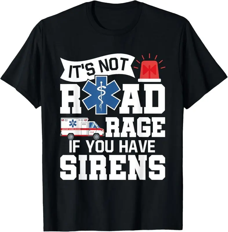 Menswear Classic Unisex 100% Cotton EMT EMS Paramedic T-Shirt - Round Neck, Shortsleeve, Smooth, Casual, Fashion Fit, Vintage Planet-Themed Graphic, Summer Top, Birthday Gift, Matching Bottoms Compatible