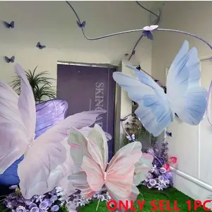 3D Butterfly Decoration, 1 Count Romantic Artificial Flower Decoration, Butterfly Flower Design, Decorative Butterfly for Wedding, Home and Outdoor, Artificial Pansy Flower, Artificial Hanging Flowers, Artificial Faux Plants, Indoor Outdoor Decorative