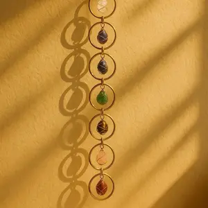 7 Chakra Crystal Wall Hanging – Boho Suncatcher for Healing & Home Decor