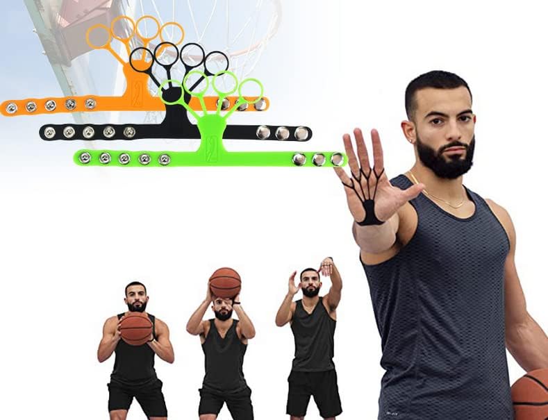 Basketball Shooting Aid, Training Equipment for Improving Shot and Form, Set of 2 Silicone Strap Resistances, Green and Black