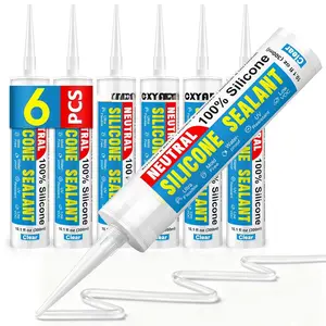 Caulk & Sealant Clear, 6 Pack -    Sealant,  Caulking for Kitchen and Bathroom, Toilet, Sink, Window & Door Use, Shrink & Crack Proof (10.1 FL.OZ/300ml)