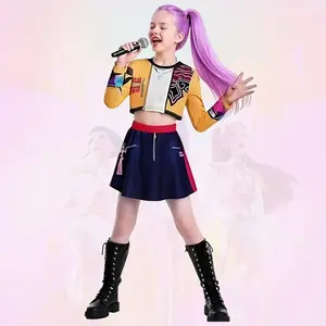 K-Pop Costume for Kids | 2-Piece Stage Outfit for Ages 3-12 | Ru-mi Inspired Performance Wear | Concert Birthday Party Cosplay | TikTok Viral KPOP Dress Up