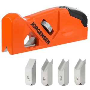 JORGENSEN Chamfer Plane, Edge Corner Plane with 4 Cutter Heads, Storage Space - Hand Plane for Woodworking, Carpenter Woodworking Tools for Edge Trimming of Wood, Edge Corner Flattening