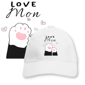 Love Mom Dad Hat, Cute Paw Print Printed Cap, Classic Adjustable Aesthetic Hat for Women, Gift for Mom, Limited Deal