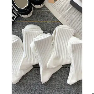 Couples Socks Autumn And Women 5pairs White s Spring Casual Mid - calf Versatile Style For