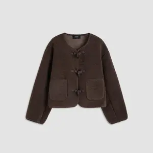 Cider [2 colors, size 0-10] Fleece Solid Pocket Duffle Jacket