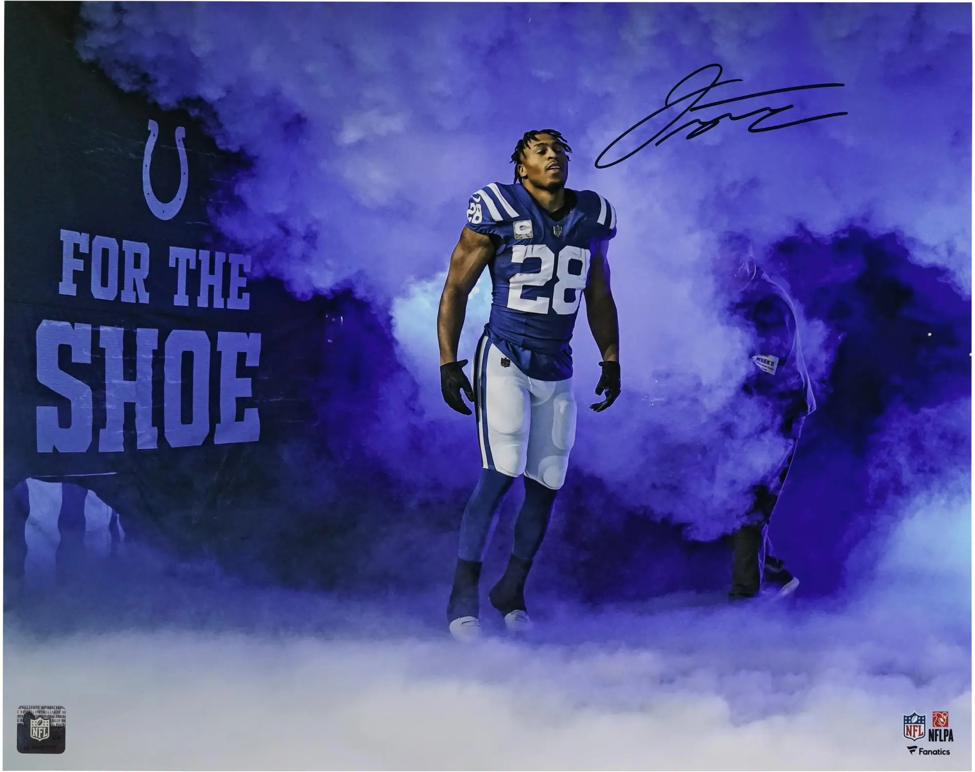 Jonathan Taylor Indianapolis Colts Autographed 16" x 20" Smoke Entrance Photograph - Fanatics Authentic Certified - NFL Memorabilia