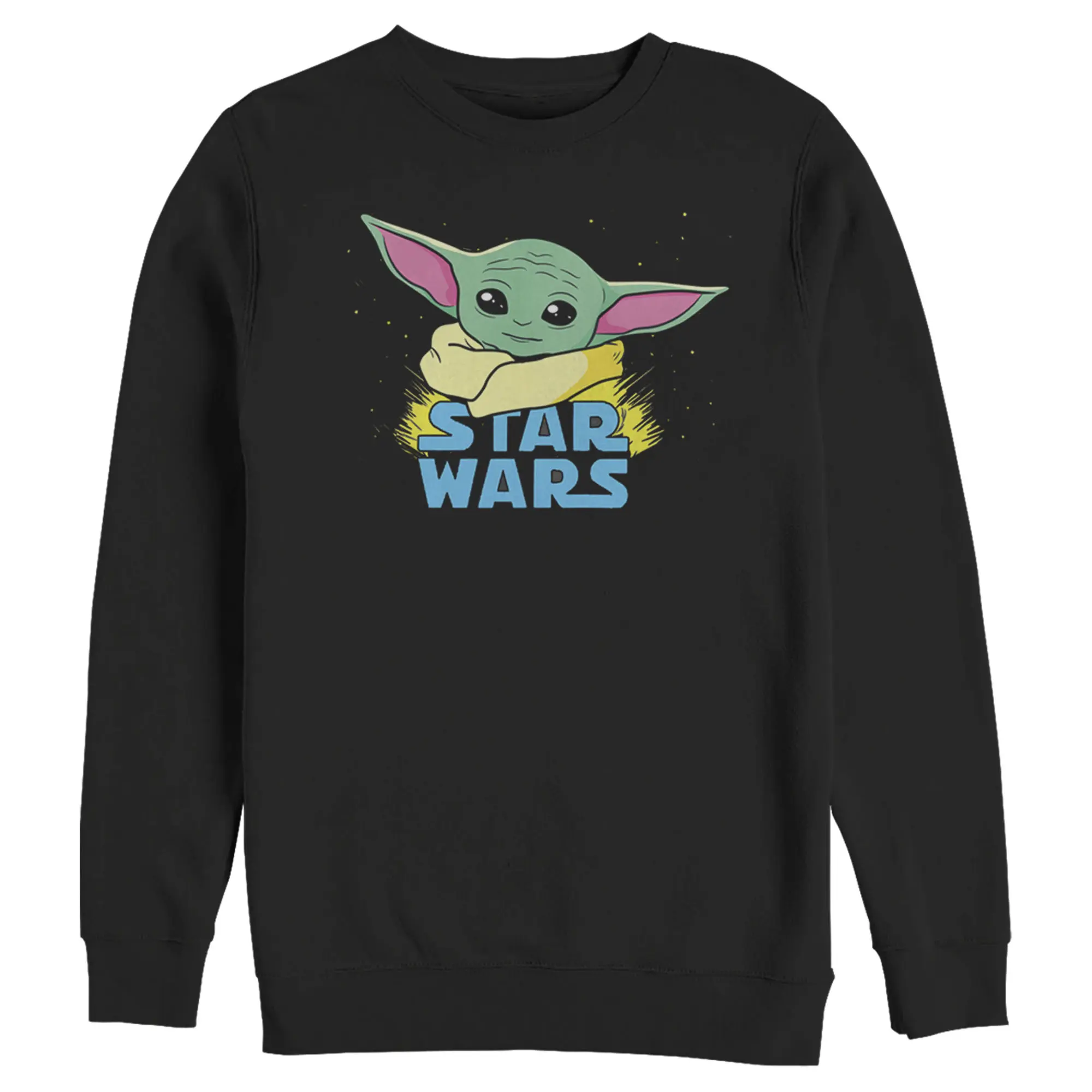 Men's Star Wars The Mandalorian The Child Cartoon Shiny Eyes Sweatshirt