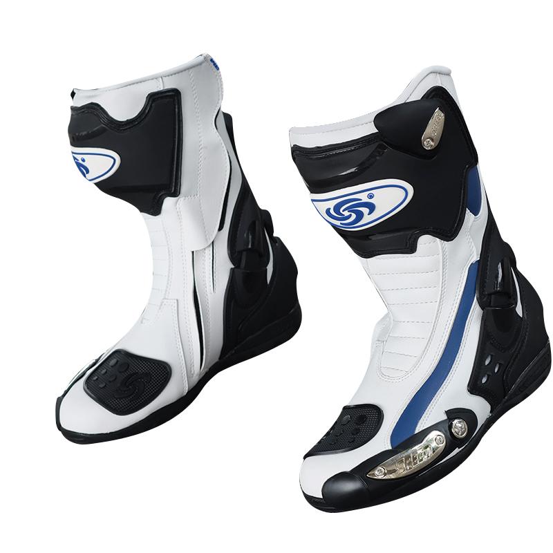 Non-slip and wear-resistant motorcycle riding boots for men and women, high-top with anti-collision ankle protection, breathable, suitable for all seasons, ideal for motorcycling and off-road use