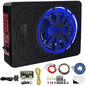 Upgraded 10"1200W SlimUnderSeatPoweredCarSubwooferwithColorful LEDAmbient Lights,Car/Truck  Sub Built in AmpSubBuilt inAmplifierOutstandingHeatDissipation,Powerful1000W UnderSeatCarSubwoofer10inchSlimActiveSubwooferwithBuilt-inAmpligiftpartygiftgift bike