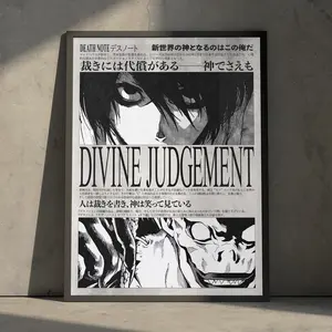 Death Note Anime Manga Poster, Light Ryuk Death Note Anime Decor Posters - NO FRAME