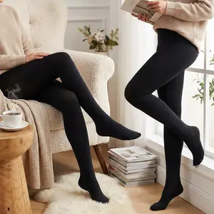Women's Opaque Black Tights 80D Tummy Control Compression Plus Size - Microfiber Control Top Pantyhose for Everyday Wear, Work, Comfortable Shaping Seamless Leggings Fashion Style