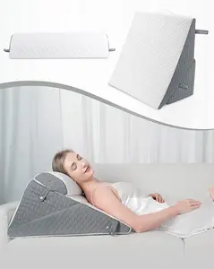 Forias Wedge Pillows Set for Sleeping Bed Wedge Pillow for After Surgery 9&12 Inch Adjustable Triangle Pillow Wedge with Premium Half-Moon Memory Foam Bolster Pillow for Acid Reflux Gerd Snoring
