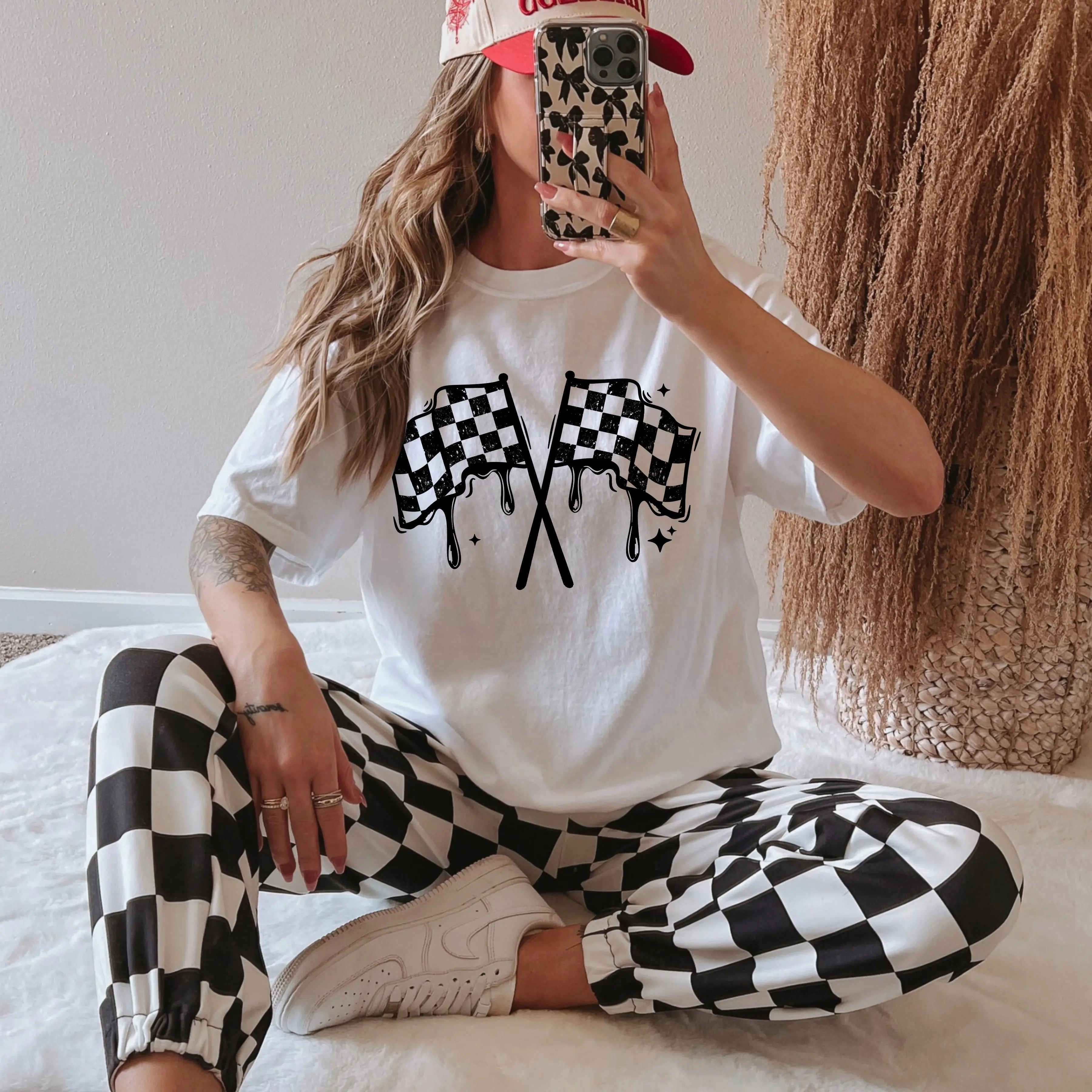 Race Day Checkered Flag Tee