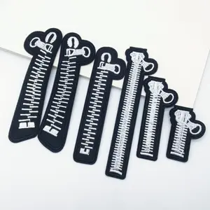 Zipper Patch (6counts), Sewing Accessories for Clothes, DIY Decorative Sticker for Jeans & T-shirt, Sewn Embroidery