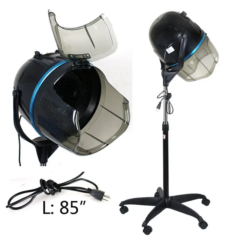Zeny 1300W Powerful Multifunctional Hair Dryer - Durable Standing Hooded Blowdryer, Fast Hair Drying Machine with Acrylic Hood, Timer, Stainless Steel Element, Even Heat, Rotary Backflow Technique, 360° Swivel for Home/Salon