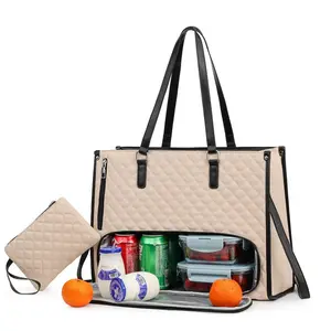 Multifunctional Two-In-One Combo Pack Insulated Lunch Bag + Crossbody Laptop Bag, Portable Office Essential, Must-Have for Commuters, Lunch Cooler Bag
