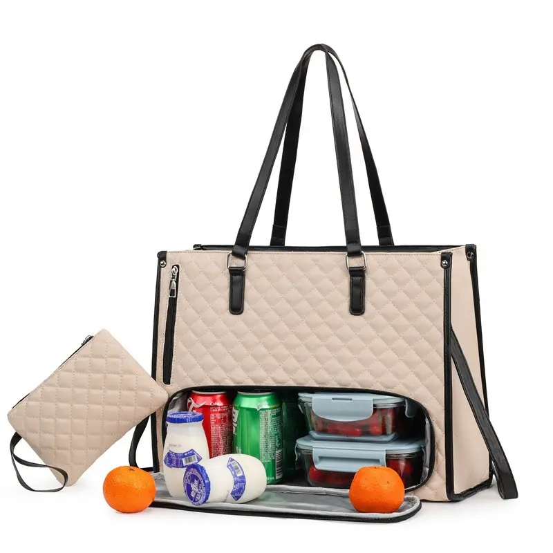 Multifunctional Two-In-One Combo Pack Insulated Lunch Bag + Crossbody Laptop Bag, Portable Office Essential, Must-Have for Commuters, Lunch Cooler Bag, Lunch Packing Accessories