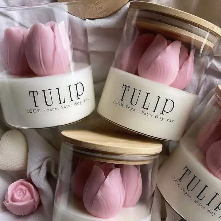 Handmade Tulip Bloom Candle
