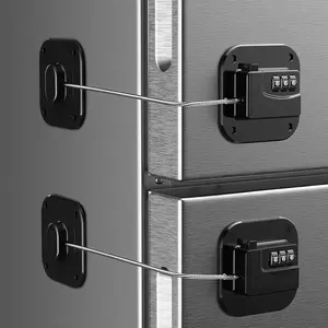 LMMAKE Combination Keyed Padlock - Heavy-Duty Safety Lock with Anti-Pinch Protection, Childproofing Solution for Fridges, Cabinets (2-Pack, Black)